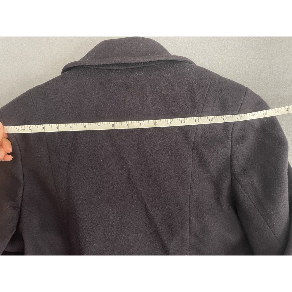 VTG Talbots Women 16 100% Wool Navy Pea Coat Jacket Anchor Nautical Classic - Picture 13 of 13
